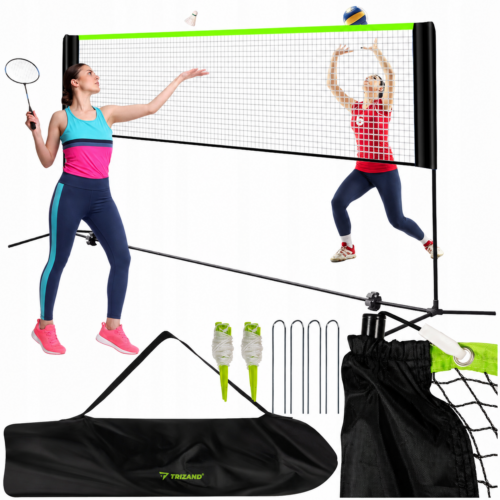 Justerbart Volleyballnett svart, 3,10 × 0,90 m, portabelt sportsnett for badminton, tennis og volleyball