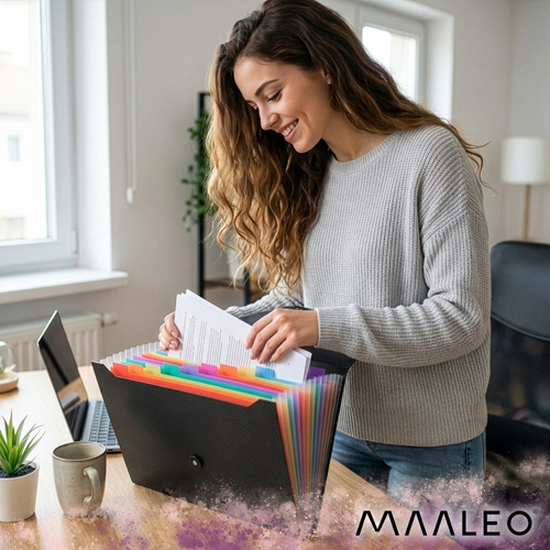 eng_pl_13-compartment-document-folder-Maaleo-27227-18791_4.jpg Arkivveske Dokumentmappe A4 Med 13 Rom