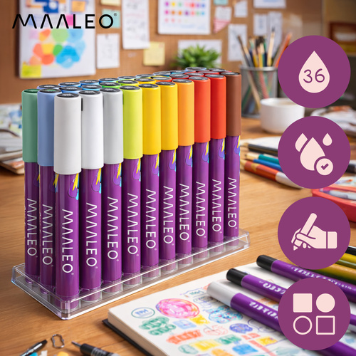 eng_pl_Acrylic-markers-set-of-36-Maaleo-25813-18597_1.jpg Akrylmarkører Sett 36 Farger Multicolor