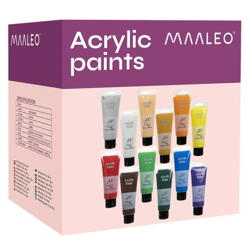 eng_pl_Acrylic-paints-12pcs-100ml-Maaleo-20424-16355_12.jpg Akrylmaling Sett 12 Stk 100 ml Flerfarget