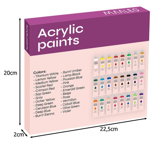 eng_pl_Acrylic-paints-24pcs-12ml-Maaleo-20363-16356_11.jpg Akrylmaling Sett 24 Stk 12 ml Flerfarget