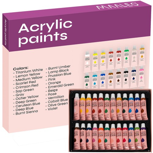 eng_pl_Acrylic-paints-24pcs-12ml-Maaleo-20363-16356_3.jpg Akrylmaling Sett 24 Stk 12 ml Flerfarget