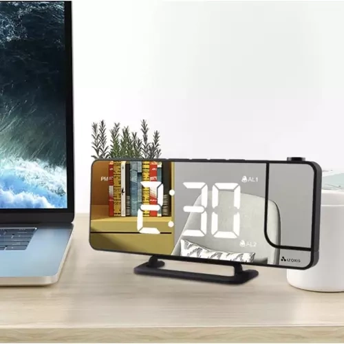 Vekkerklokke Med LED-Display Og Projektor Svart