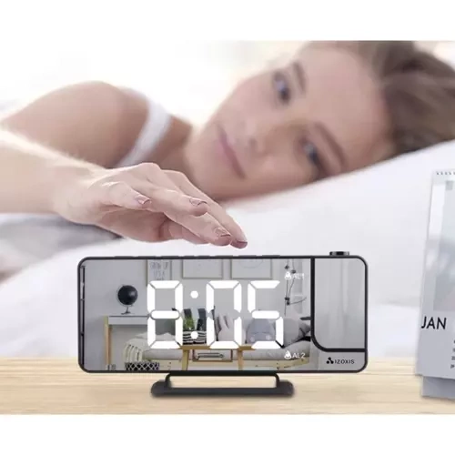 Vekkerklokke Med LED-Display Og Projektor Svart