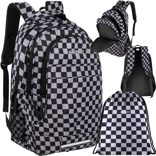 eng_pl_Backpack-30L-checkerboard-Kruzzel-24531-17828_15.jpg Ryggsekk Svart Og Hvit 30 L Rutemønster