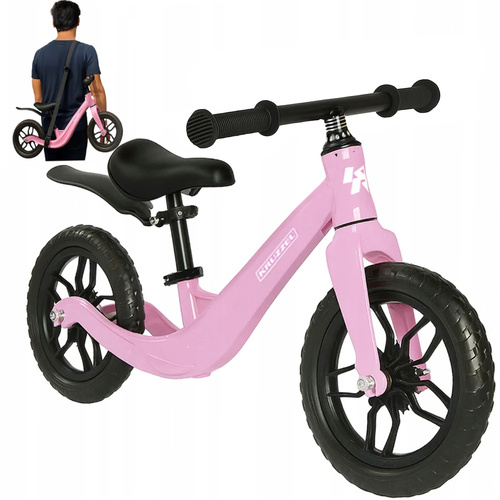 eng_pl_Balance-bike-pink-Kruzzel-25768-18263_14.jpg Balansesykkel for barn fra 2 år, lett barnesykkel med 12-tommers hjul og skulderrem Rosa