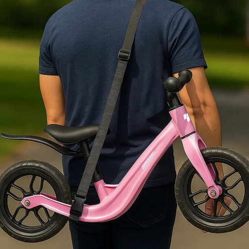 eng_pl_Balance-bike-pink-Kruzzel-25768-18263_6.jpg Balansesykkel for barn fra 2 år, lett barnesykkel med 12-tommers hjul og skulderrem Rosa
