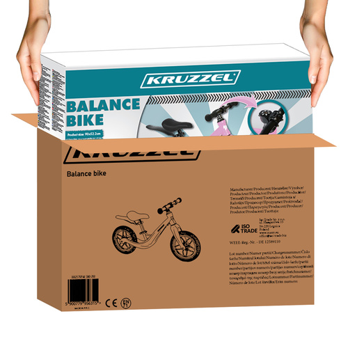 eng_pl_Balance-bike-pink-Kruzzel-25768-18263_9.jpg Balansesykkel for barn fra 2 år, lett barnesykkel med 12-tommers hjul og skulderrem Rosa
