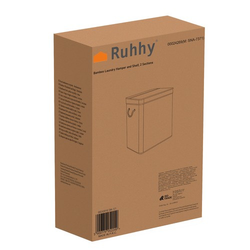 eng_pl_Bamboo-laundry-basket-two-chamber-Ruhhy-24269-17970_2.jpg Bambus Skittentøyskurv Beige To Rom 100 ML