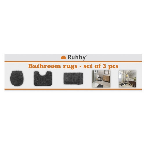 eng_pl_Bath-mat-set-gray-Ruhhy-24353-17731_12.jpg Baderomsmatter, 3-delt sett, sklisikre, myke, grå