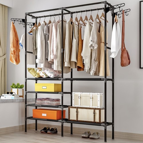 eng_pl_Clothes-hanger-double-Ruhhy-22671-16904_1.jpg Dobbel Kleshengestativ Svart Metall