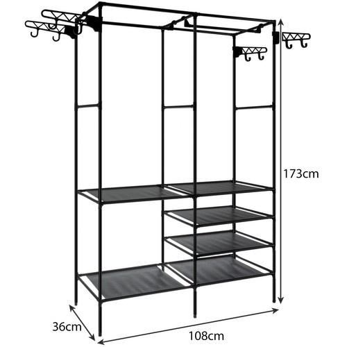 eng_pl_Clothes-hanger-double-Ruhhy-22671-16904_15.jpg Dobbel Kleshengestativ Svart Metall