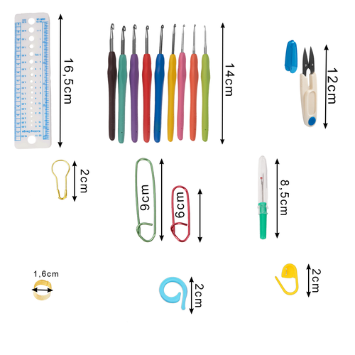 eng_pl_Crochet-set-113pcs-Maaleo-25885-18258_1.png Heklesett 113 Deler Flerfarget Tilbehør