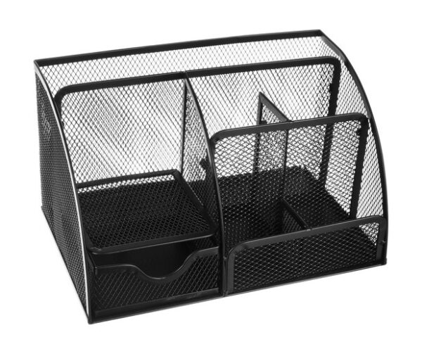 Skrivebordsorganisator Svart 6 Rom 12,5 x 14 x 22 cm