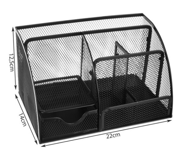 Skrivebordsorganisator Svart 6 Rom 12,5 x 14 x 22 cm