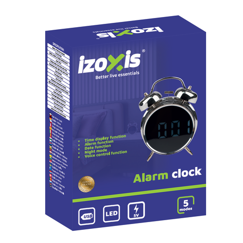 eng_pl_Digital-clock-alarm-clock-Izoxis-26337-18332_4.png Digital Vekkerklokke Svart Med Alarm Og Display