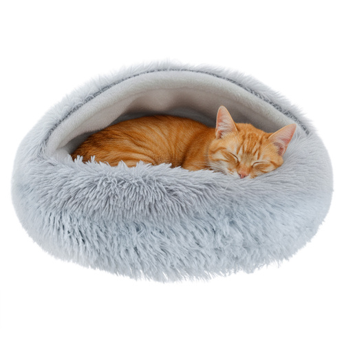 eng_pl_Dog-cat-bed-plush-Purlov-26583-18703_7.jpg Kjæledyrseng Grå Plysj Til Hund Og Katt
