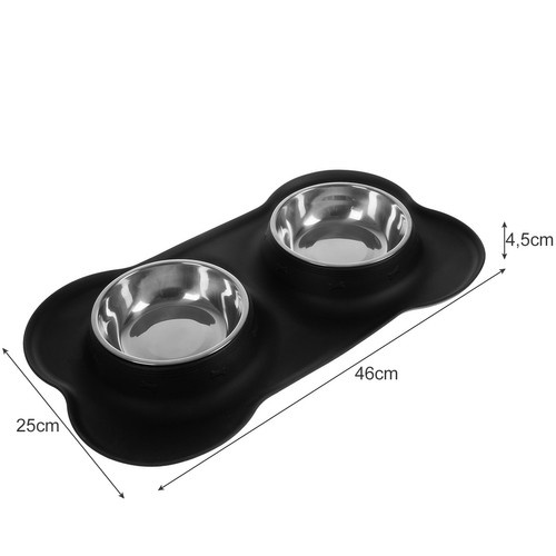 Dobbel Skål Sort 450 ml Plast