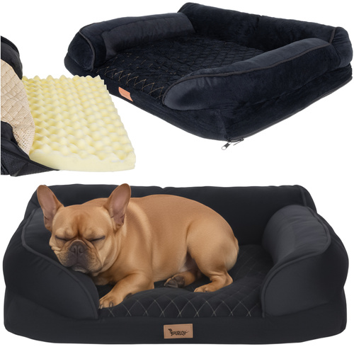 eng_pl_Ergonomic-pet-bed-S-Purlov-26914-18701_6.jpg Ergonomisk Kjæledyrseng for hunder og katter, 65 × 55 × 18 cm, med skumfyll og trekk