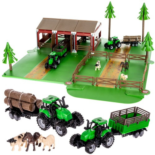 eng_pl_Farm-with-animals-2-farm-cars-22404-17037_7.jpg Gårdsdyr med traktortilhenger og figurer – ku, hest og 4 dyr