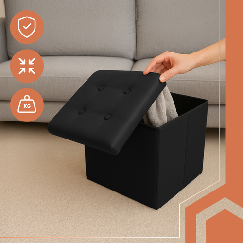 eng_pl_Folding-pouffe-black-Ruhhy-25779-18215_5.jpg Sammenleggbar Sittepuff med oppbevaring Svart