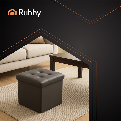 eng_pl_Folding-pouffe-gray-Ruhhy-25780-18214_3.jpg Sammenleggbar Sittepuff med oppbevaring Grå 39 L
