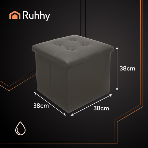 eng_pl_Folding-pouffe-gray-Ruhhy-25780-18214_7.jpg Sammenleggbar Sittepuff med oppbevaring Grå 39 L