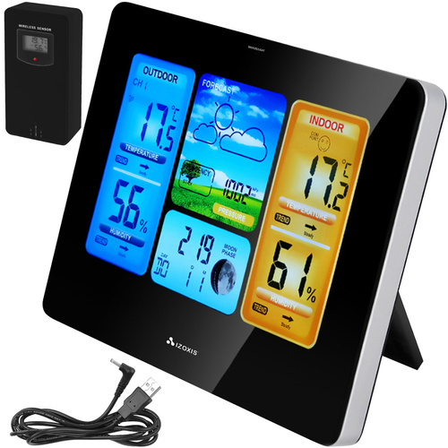 eng_pl_Izoxis-22452-Weather-Station-16903_2.jpg Værstasjon Hvit Digital Innendørs Og Utendørs