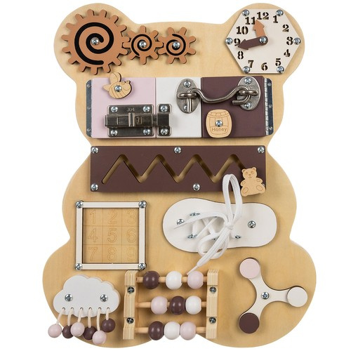 eng_pl_Kruzzel-bear-manipulation-board-22584-16883_11.jpg Aktivitetsbrett Bjørn Brun Tre Pedagogisk motorikktavle med 10 aktiviteter