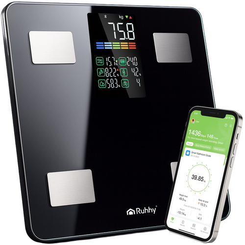 eng_pl_LCD-bathroom-scale-analytical-black-Ruhhy-20675-18492_10.jpg Digital Baderomsvekt Svart Med Kroppsanalyse