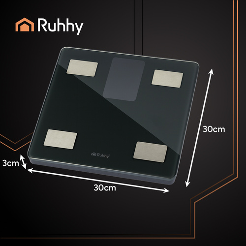 eng_pl_LCD-bathroom-scale-analytical-black-Ruhhy-20675-18492_11.jpg Digital Baderomsvekt Svart Med Kroppsanalyse