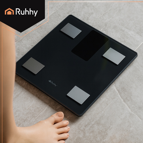 eng_pl_LCD-bathroom-scale-analytical-black-Ruhhy-20675-18492_4.jpg Digital Baderomsvekt Svart Med Kroppsanalyse