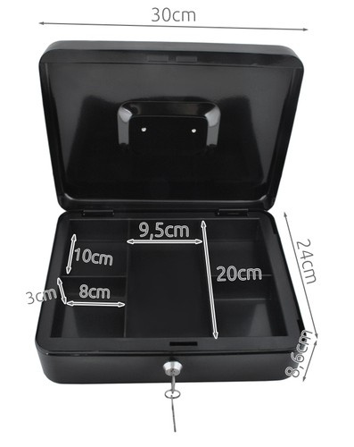 eng_pl_Large-black-cash-box-11247_12.jpg Stor Kontantkasse Svart Metall 30 x 24 x 9 cm