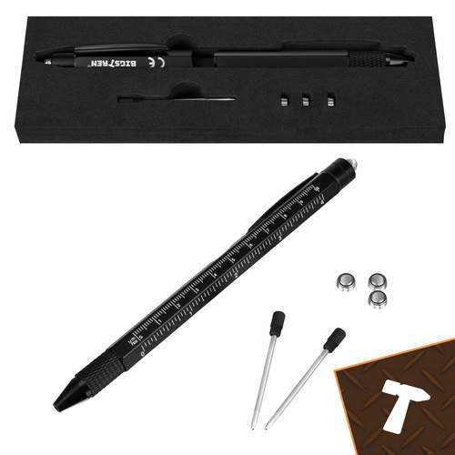 eng_pl_Multifunctional-pen-black-9-in-1-Bigstreen-19133_3.jpg Multifunksjonell Penn Svart 9-i-1 med LED-lys, bits, linjal og flaskeåpner