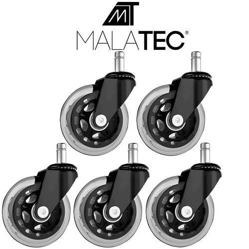 eng_pl_Office-chair-wheels-5-pcs-Malatec-22077-16822_5.jpg Kontorstolhjul Gummi Svart 5-pakning