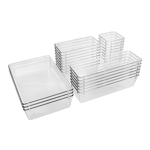 Skuffeorganisator Hvit 25 Deler Plast