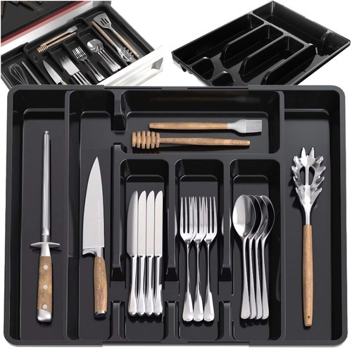eng_pl_Plastic-drawer-insert-organizer-Ruhhy-24748-17989_12.jpg Bestikkskuff - Skuffeinnsats Plast Svart Organizer