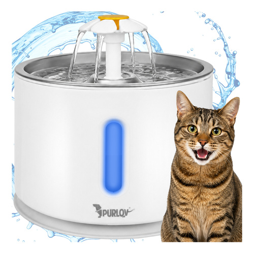 Vannfontene For Hund Og Katt Hvit Plast 2400 ml