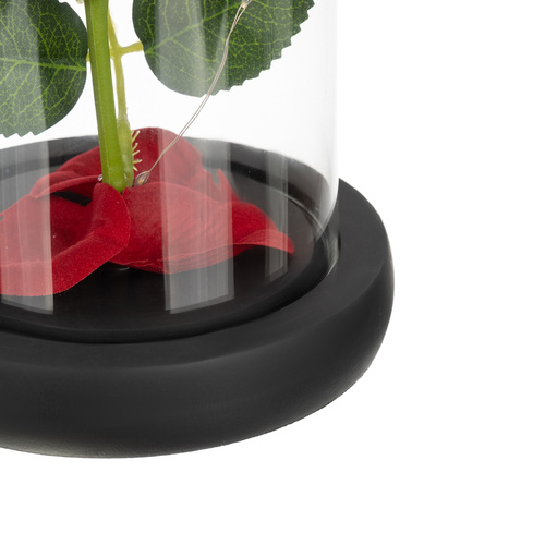 Kunstig Rose I Glass Rosa Med Lys