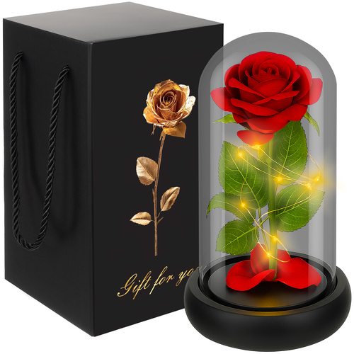 eng_pl_Rose-in-glass-shining-Ruhhy-25682-18183_13.jpg Kunstig Rose I Glass Rosa Med Lys