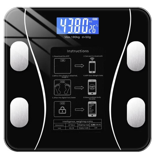 eng_pl_Ruhhy-22525-LCD-analytical-bathroom-scale-17269_11.jpg Bluetooth Baderomsvekt Med LCD-Skjerm Svart
