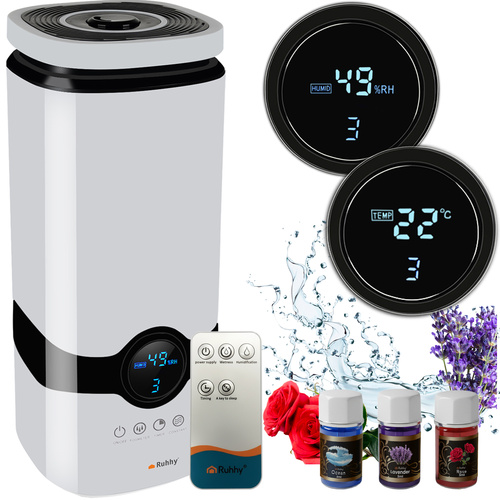 Aromaterapi Luftfukter med ionisering, 4 l + 3 duftoljer
