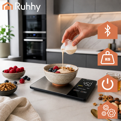 eng_pl_Ruhhy-24632-Bluetooth-Kitchen-Scale-19368_1.jpg Kjøkkenvekt med Bluetooth, elektronisk presisjonsvekt 1 g, LCD-display, opptil 5 kg