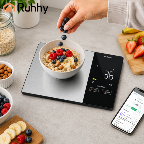 eng_pl_Ruhhy-24632-Bluetooth-Kitchen-Scale-19368_6.jpg Kjøkkenvekt med Bluetooth, elektronisk presisjonsvekt 1 g, LCD-display, opptil 5 kg