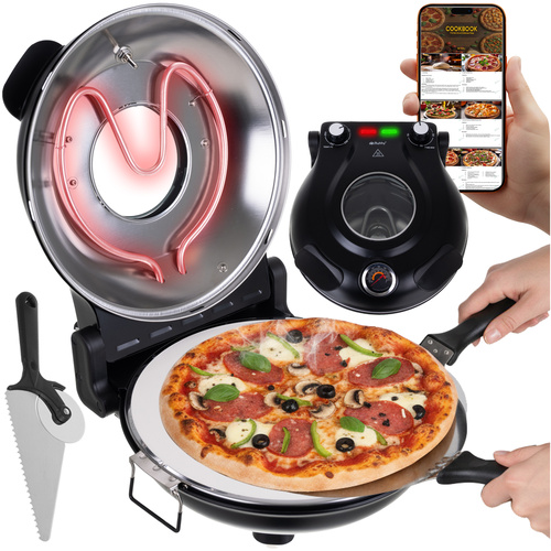 Pizzaovn Svart Rustfritt Stål 20 °C - 1200W