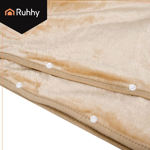 eng_pl_Ruhhy-26226-heated-bedspread-18476_1.jpg Elektrisk varmepledd - Oppvarmet Sengeteppe Polyester - Beige