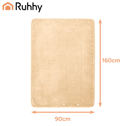 eng_pl_Ruhhy-26226-heated-bedspread-18476_11.jpg Elektrisk varmepledd - Oppvarmet Sengeteppe Polyester - Beige