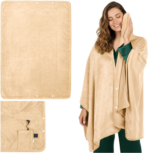 Elektrisk varmepledd - Oppvarmet Sengeteppe Polyester - Beige