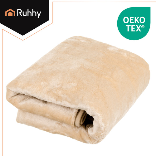 eng_pl_Ruhhy-26226-heated-bedspread-18476_5.jpg Elektrisk varmepledd - Oppvarmet Sengeteppe Polyester - Beige