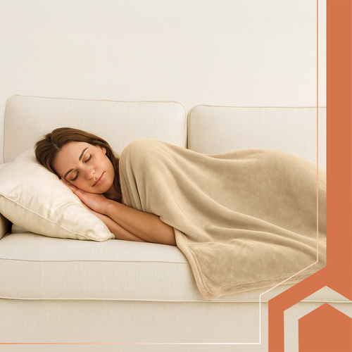 eng_pl_Ruhhy-26226-heated-bedspread-18476_7.jpg Elektrisk varmepledd - Oppvarmet Sengeteppe Polyester - Beige